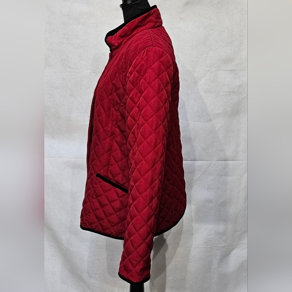George Quilted Zip Up Red & Black Winter Jacket 100% Polyester Size L (12-14) - Picture 4 of 8